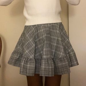 Gray plaid j-fashion mini skirt